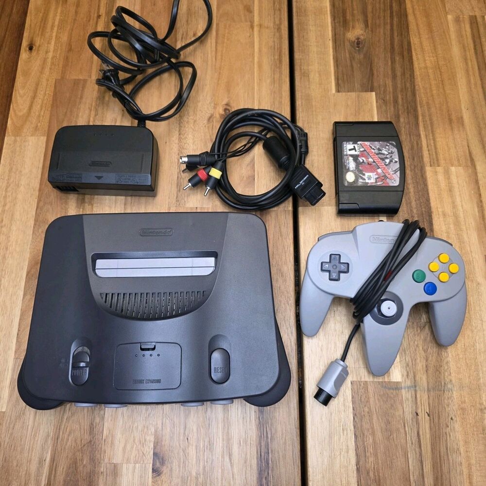 Nintendo 64 N64 NUS-001 Console Bundle Controller Cords Armorines Game Tested